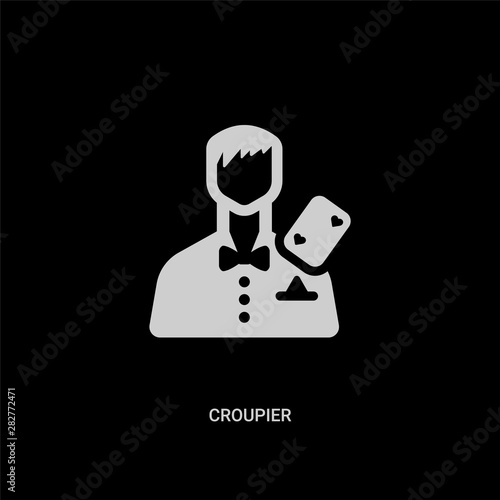 white croupier vector icon on black background. modern flat croupier from user concept vector sign symbol can be use for web, mobile and logo.