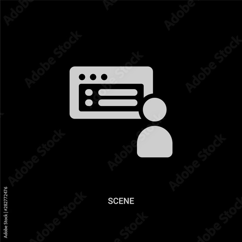 white scene vector icon on black background. modern flat scene from user concept vector sign symbol can be use for web, mobile and logo.