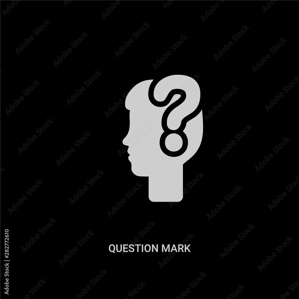 white question mark vector icon on black background. modern flat question mark from ui concept vector sign symbol can be use for web, mobile and logo. white question mark vector icon on black background. modern flat question mark from ui concept vector sign symbol can be use for web, mobile and logo.
