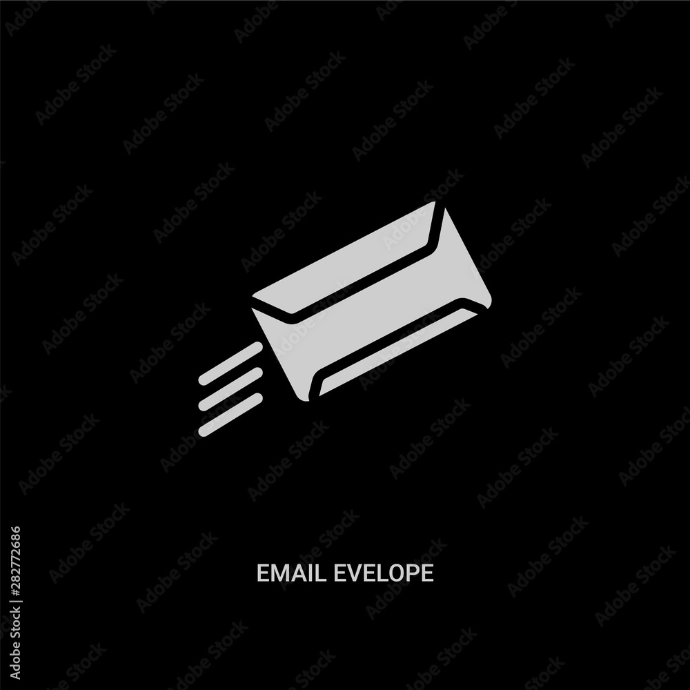 white email evelope vector icon on black background. modern flat email evelope from ui concept vector sign symbol can be use for web, mobile and logo.