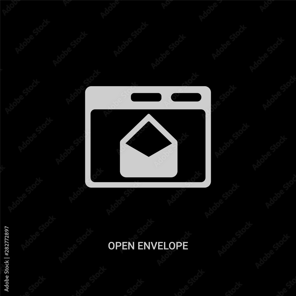 white open envelope vector icon on black background. modern flat open envelope from ui concept vector sign symbol can be use for web, mobile and logo. white open envelope vector icon on black background. modern flat open envelope from ui concept vector sign symbol can be use for web, mobile and logo.