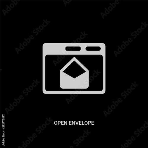 Free Download white open envelope vector icon on black background. modern flat open envelope from ui concept vector sign symbol can be use for web, mobile and logo. - GFXLoad
