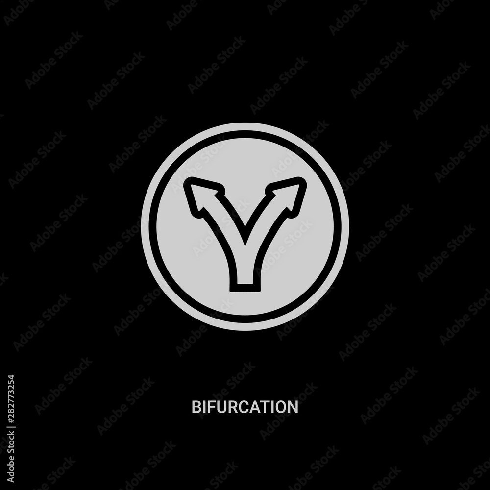 Fototapeta premium white bifurcation vector icon on black background. modern flat bifurcation from ui concept vector sign symbol can be use for web, mobile and logo.