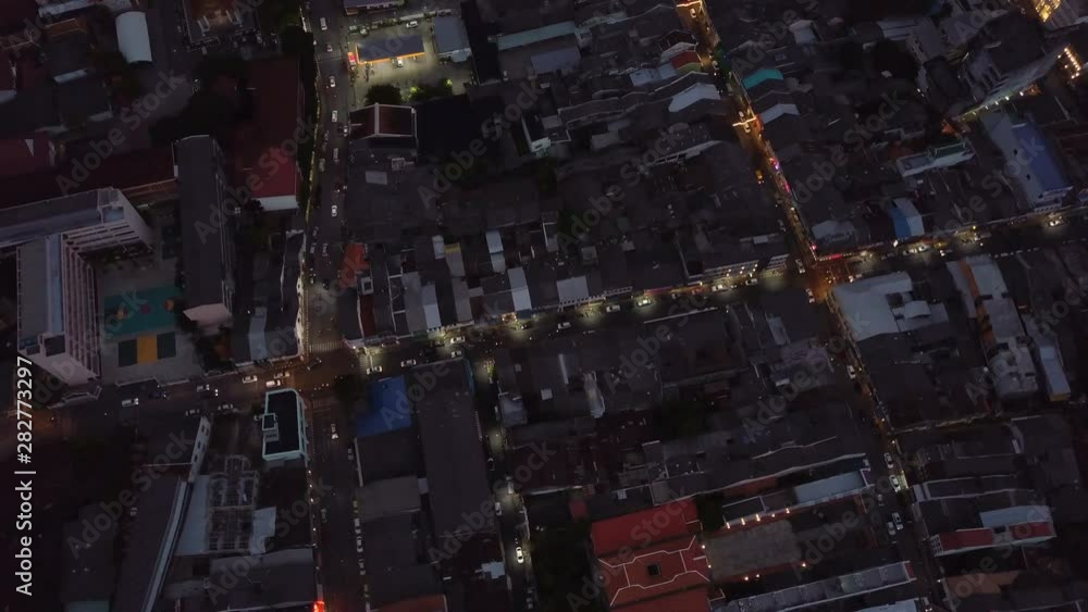 Night drone shot in Phuket town Night drone shot in Phuket town