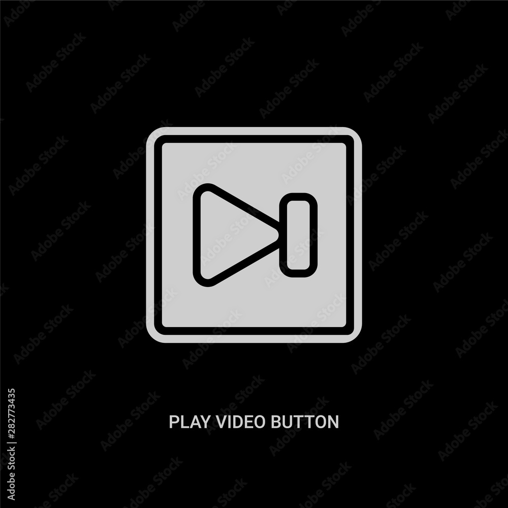 white play video button vector icon on black background. modern flat play video button from ui concept vector sign symbol can be use for web, mobile and logo. white play video button vector icon on black background. modern flat play video button from ui concept vector sign symbol can be use for web, mobile and logo.
