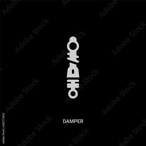 white damper vector icon on black background. modern flat damper from transportation concept vector sign symbol can be use for web, mobile and logo.