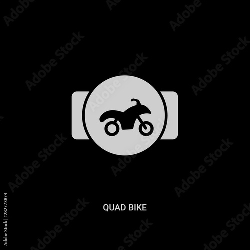 white quad bike vector icon on black background. modern flat quad bike from transport concept vector sign symbol can be use for web, mobile and logo.
