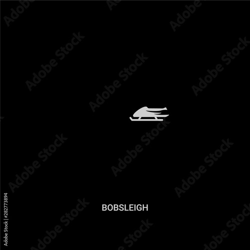 white bobsleigh vector icon on black background. modern flat bobsleigh from transport concept vector sign symbol can be use for web, mobile and logo.