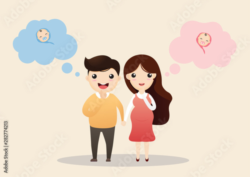 Cheerful pregnant couple.