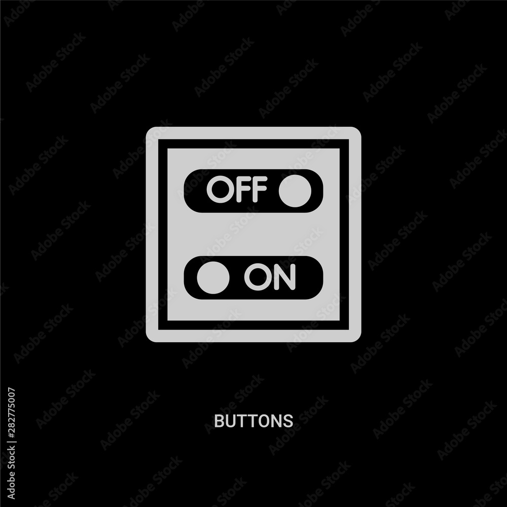 white buttons vector icon on black background. modern flat buttons from social concept vector sign symbol can be use for web, mobile and logo. white buttons vector icon on black background. modern flat buttons from social concept vector sign symbol can be use for web, mobile and logo.