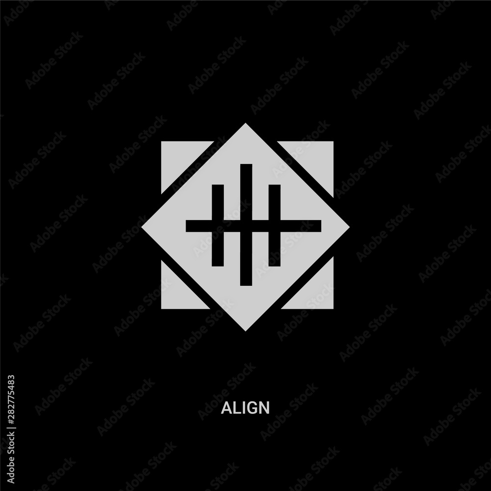 white align vector icon on black background. modern flat align from signs concept vector sign symbol can be use for web, mobile and logo. white align vector icon on black background. modern flat align from signs concept vector sign symbol can be use for web, mobile and logo.