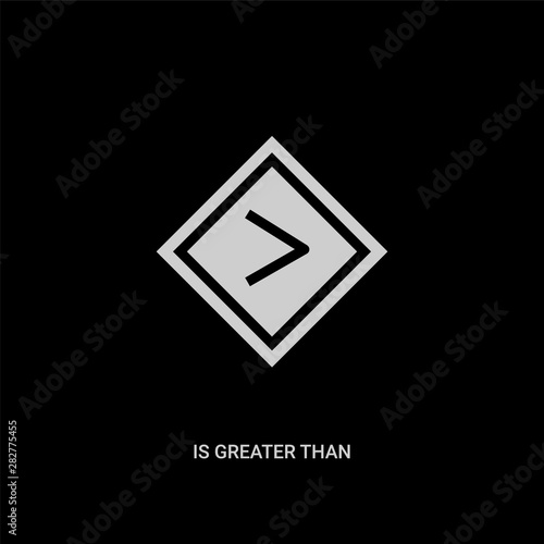 white is greater than vector icon on black background. modern flat is greater than from signs concept vector sign symbol can be use for web, mobile and logo.
