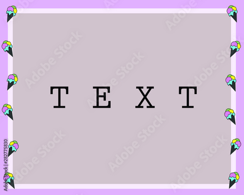 Ice cream cone with frame for text