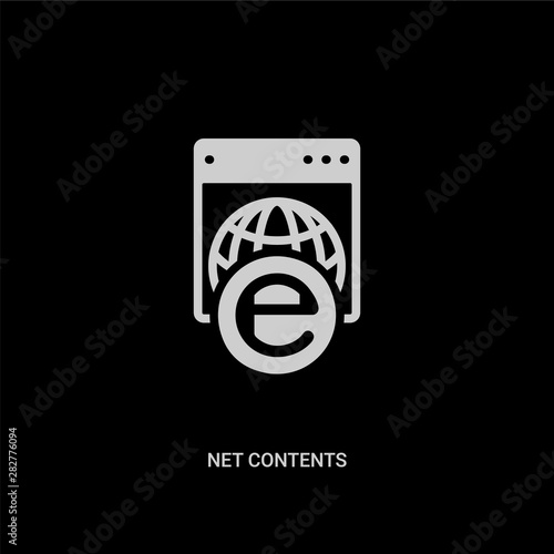 white net contents vector icon on black background. modern flat net contents from shapes concept vector sign symbol can be use for web, mobile and logo.