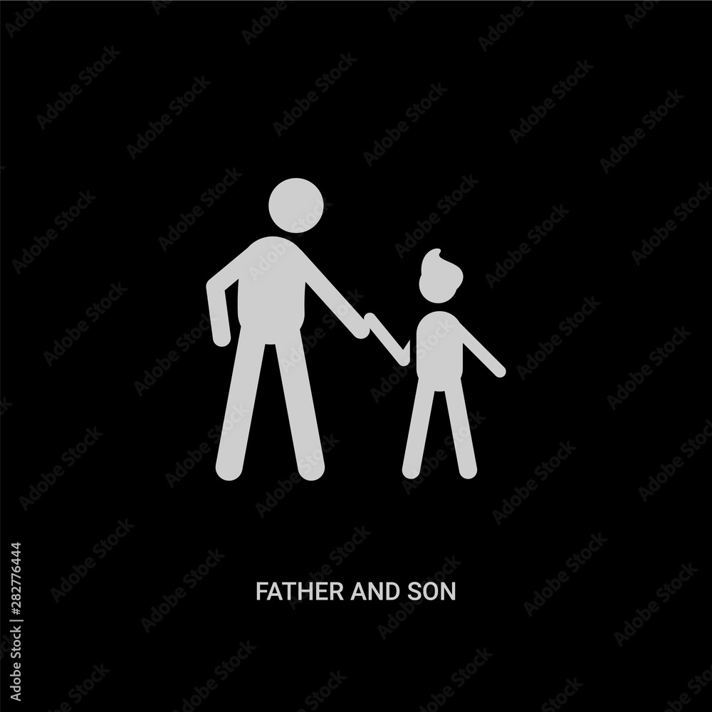 white father and son vector icon on black background. modern flat father and son from people concept vector sign symbol can be use for web, mobile and logo. white father and son vector icon on black background. modern flat father and son from people concept vector sign symbol can be use for web, mobile and logo.