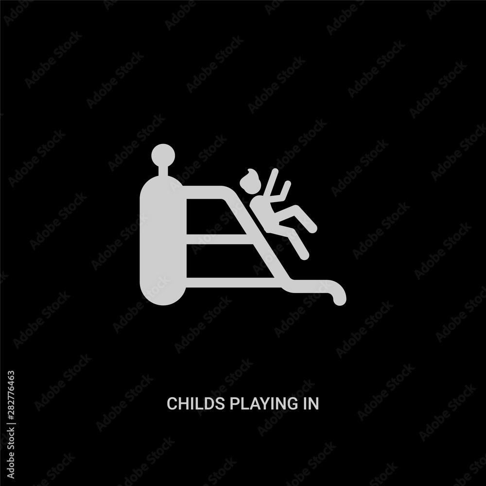 white childs playing in playgrpound vector icon on black background. modern flat childs playing in playgrpound from people concept vector sign symbol can be use for web, mobile and logo. white childs playing in playgrpound vector icon on black background. modern flat childs playing in playgrpound from people concept vector sign symbol can be use for web, mobile and logo.