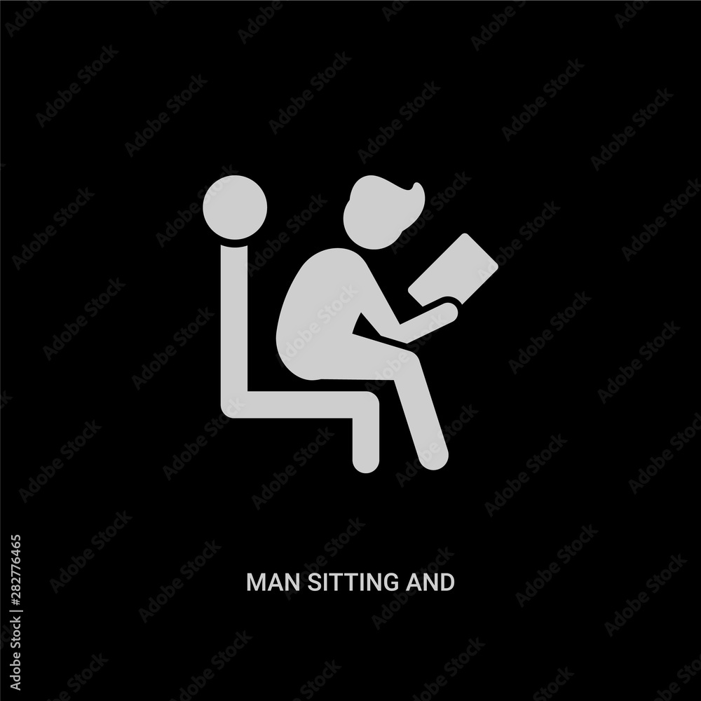 white man sitting and reading book vector icon on black background. modern flat man sitting and reading book from people concept vector sign symbol can be use for web, mobile and logo. white man sitting and reading book vector icon on black background. modern flat man sitting and reading book from people concept vector sign symbol can be use for web, mobile and logo.
