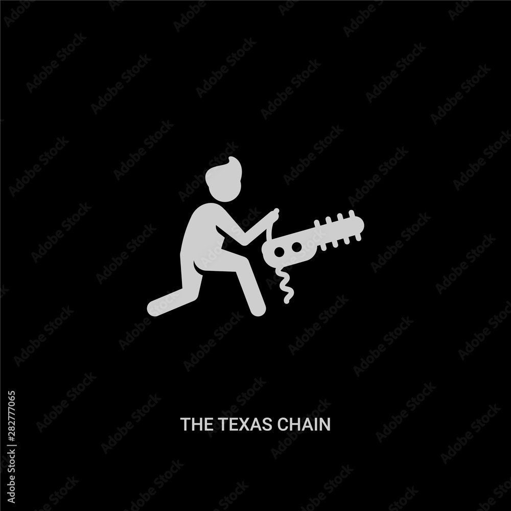 white the texas chain saw massacre vector icon on black background. modern flat the texas chain saw massacre from people concept vector sign symbol can be use for web, mobile and logo.