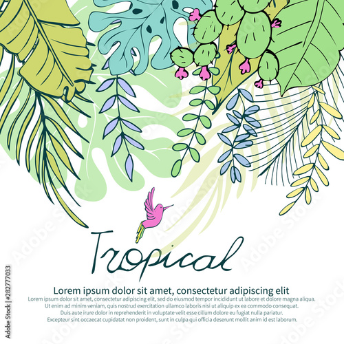 Botanical illustration. Vector floral background