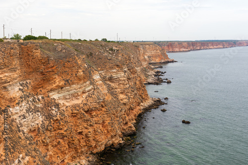 Rocky clay cliffs at the beach