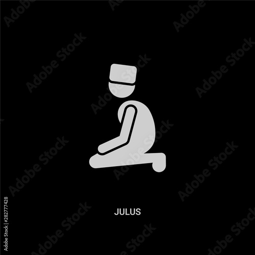 white julus vector icon on black background. modern flat julus from people concept vector sign symbol can be use for web, mobile and logo. photo