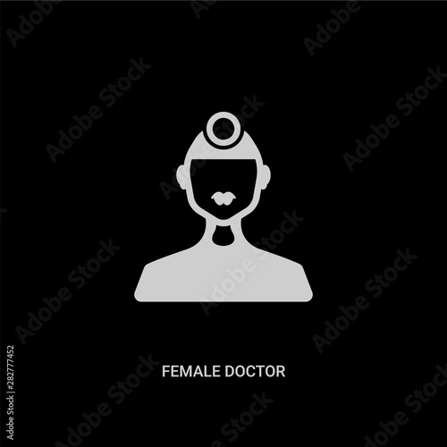 white female doctor vector icon on black background. modern flat female doctor from people concept vector sign symbol can be use for web, mobile and logo.