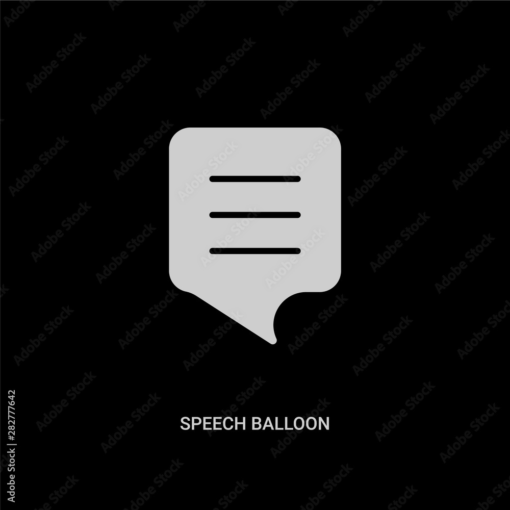white speech balloon vector icon on black background. modern flat speech balloon from people concept vector sign symbol can be use for web, mobile and logo. white speech balloon vector icon on black background. modern flat speech balloon from people concept vector sign symbol can be use for web, mobile and logo.