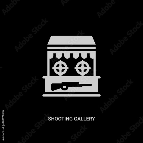 white shooting gallery vector icon on black background. modern flat shooting gallery from other concept vector sign symbol can be use for web, mobile and logo.