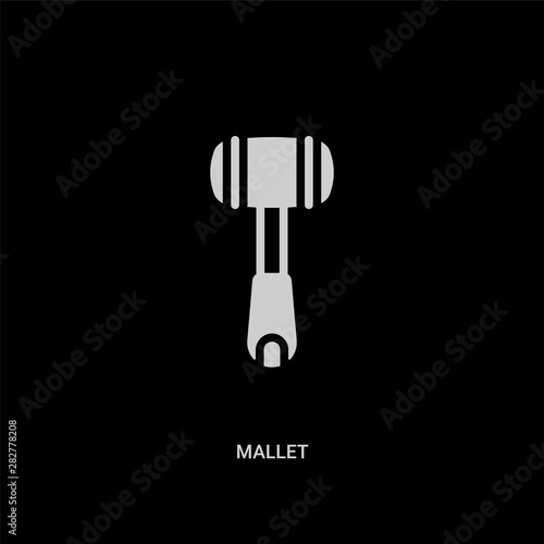 white mallet vector icon on black background. modern flat mallet from other concept vector sign symbol can be use for web, mobile and logo.
