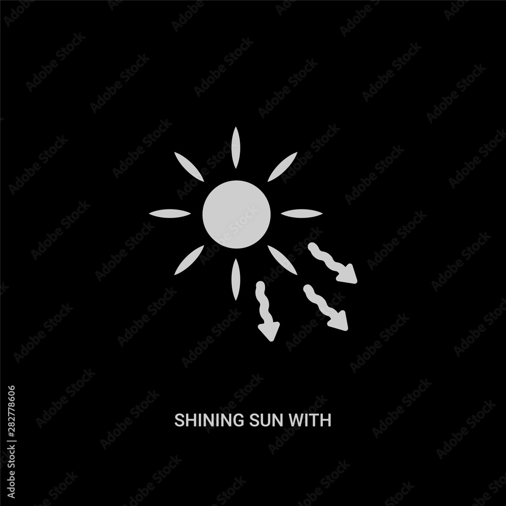 white shining sun with rays vector icon on black background. modern flat shining sun with rays from nature concept vector sign symbol can be use for web, mobile and logo. white shining sun with rays vector icon on black background. modern flat shining sun with rays from nature concept vector sign symbol can be use for web, mobile and logo.