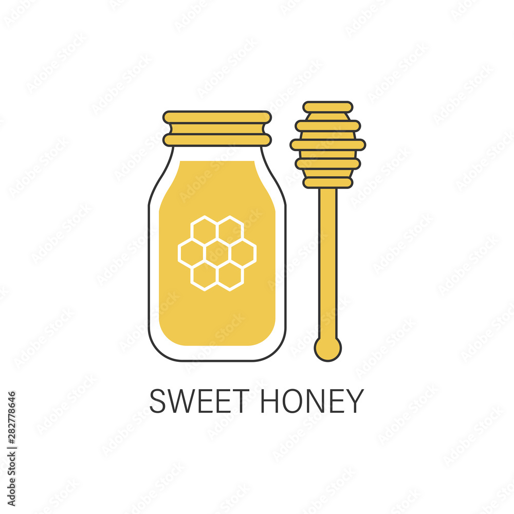 Icon jar with honey. Icon jar with honey.