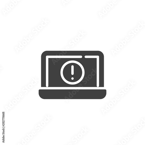 Free Download Laptop screen error notice vector icon. filled flat sign for mobile concept and web design. Computer warning notification glyph icon. Symbol, logo illustration. Vector graphics - GFXLoad