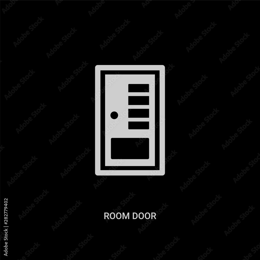 white room door vector icon on black background. modern flat room door from miscellaneous concept vector sign symbol can be use for web, mobile and logo. white room door vector icon on black background. modern flat room door from miscellaneous concept vector sign symbol can be use for web, mobile and logo.