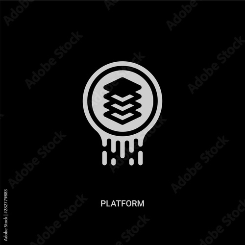 white platform vector icon on black background. modern flat platform from logo concept vector sign symbol can be use for web, mobile and logo.