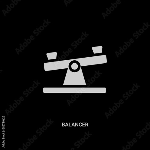 white balancer vector icon on black background. modern flat balancer from general concept vector sign symbol can be use for web  mobile and logo.