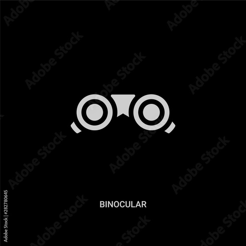 white binocular vector icon on black background. modern flat binocular from general concept vector sign symbol can be use for web, mobile and logo. photo