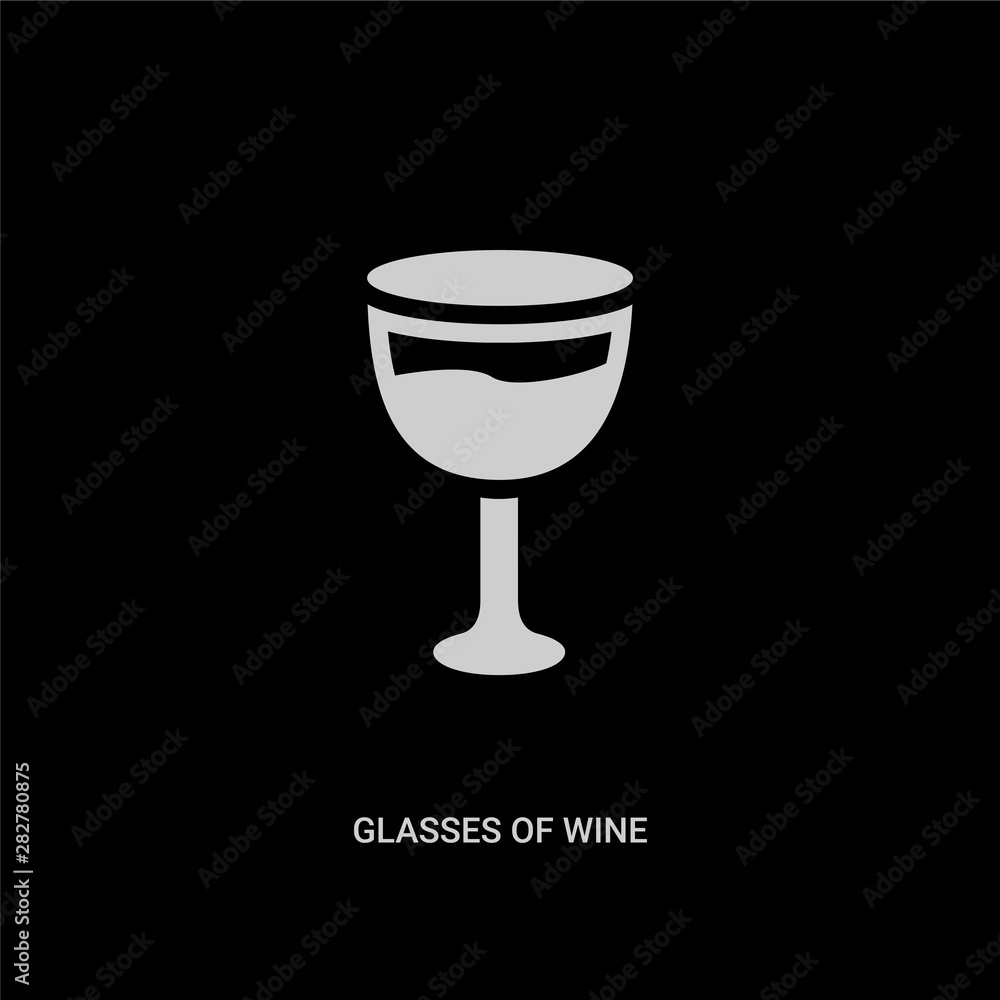 white glasses of wine vector icon on black background. modern flat glasses of wine from food concept vector sign symbol can be use for web, mobile and logo. white glasses of wine vector icon on black background. modern flat glasses of wine from food concept vector sign symbol can be use for web, mobile and logo.
