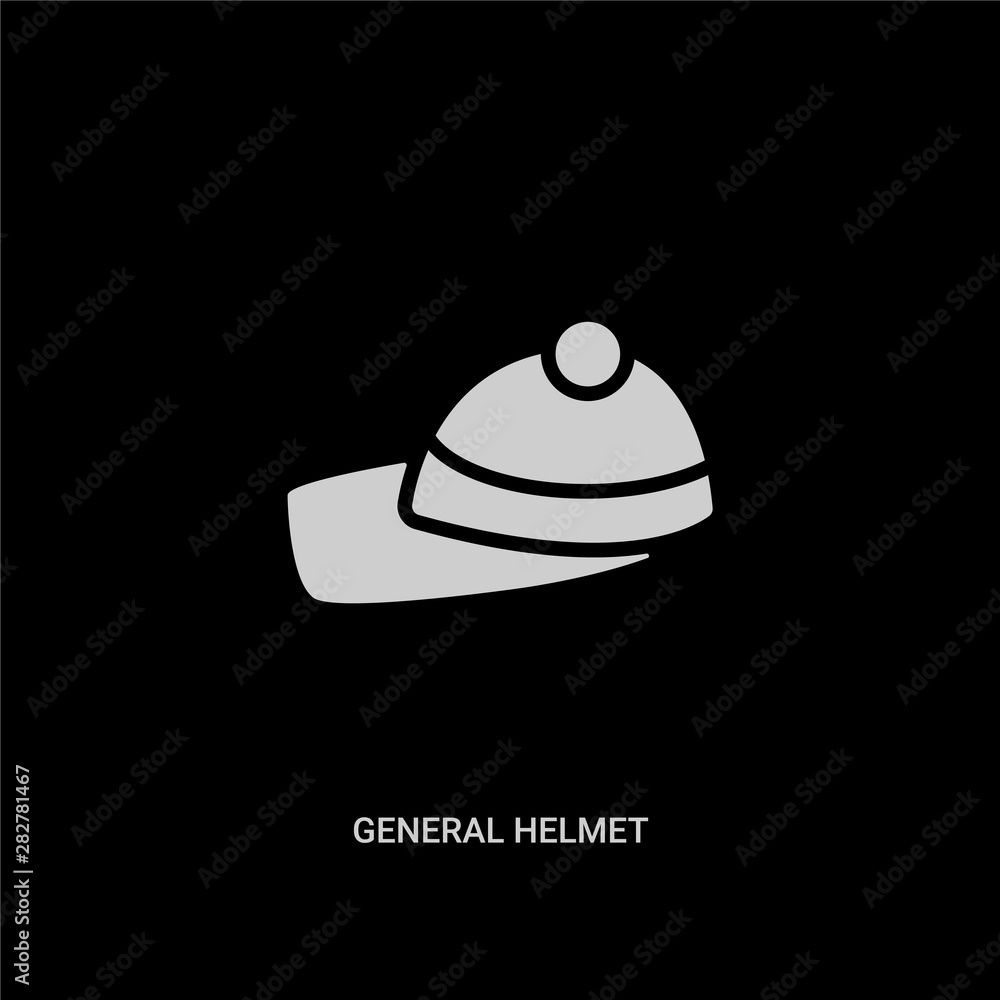 Fototapeta premium white general helmet vector icon on black background. modern flat general helmet from fashion concept vector sign symbol can be use for web, mobile and logo.