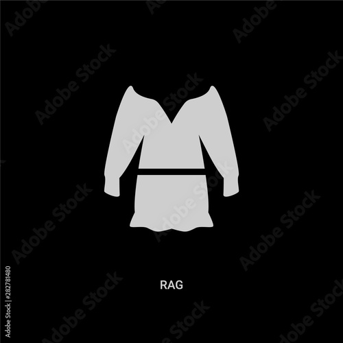 white rag vector icon on black background. modern flat rag from fashion concept vector sign symbol can be use for web, mobile and logo.