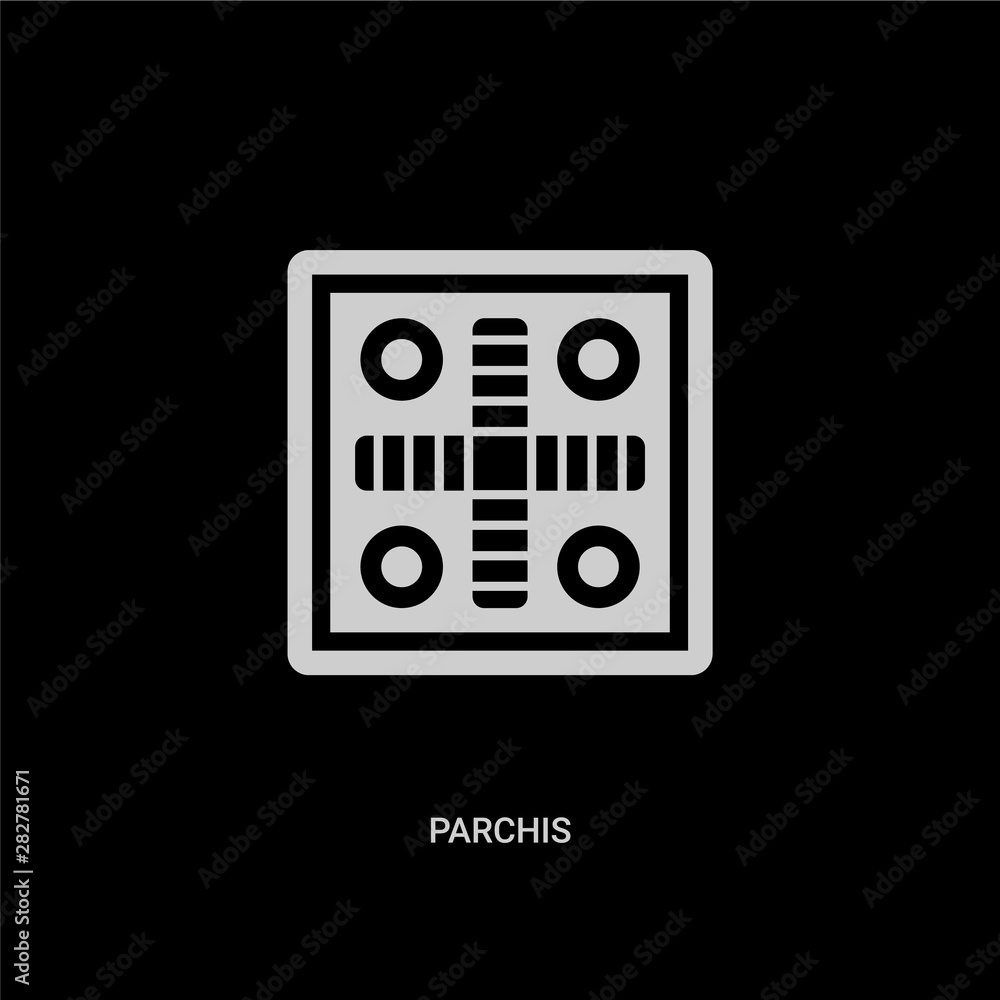 white parchis vector icon on black background. modern flat parchis from  entertainment concept vector sign symbol can be use for web, mobile and  logo. vector de Stock | Adobe Stock