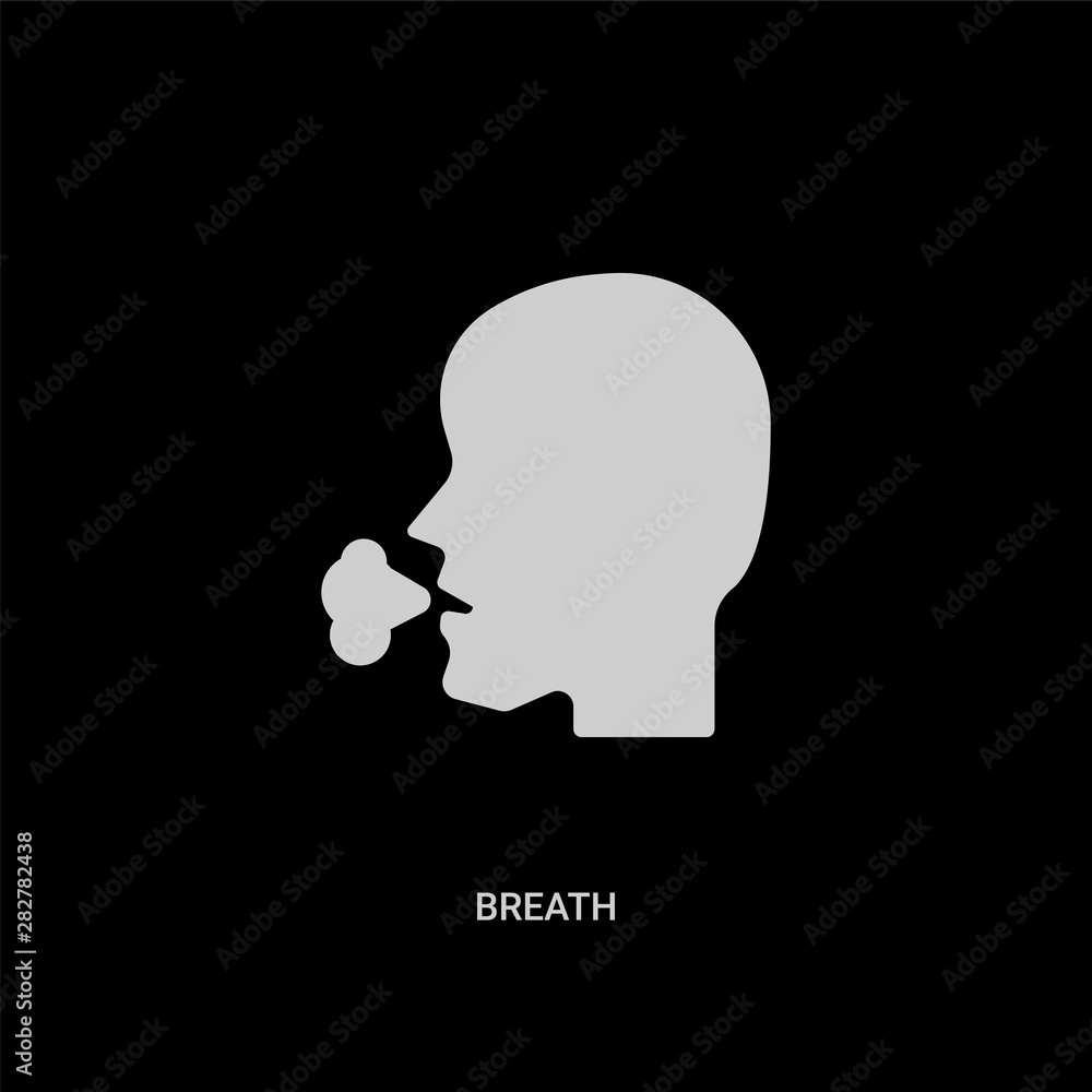 white breath vector icon on black background. modern flat breath from dentist concept vector sign symbol can be use for web, mobile and logo. white breath vector icon on black background. modern flat breath from dentist concept vector sign symbol can be use for web, mobile and logo.