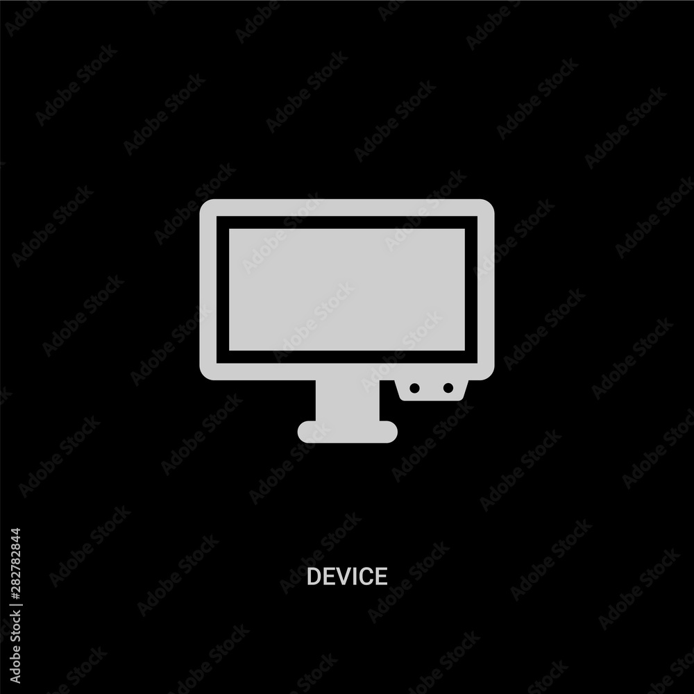 white device vector icon on black background. modern flat device from computer concept vector sign symbol can be use for web, mobile and logo. white device vector icon on black background. modern flat device from computer concept vector sign symbol can be use for web, mobile and logo.