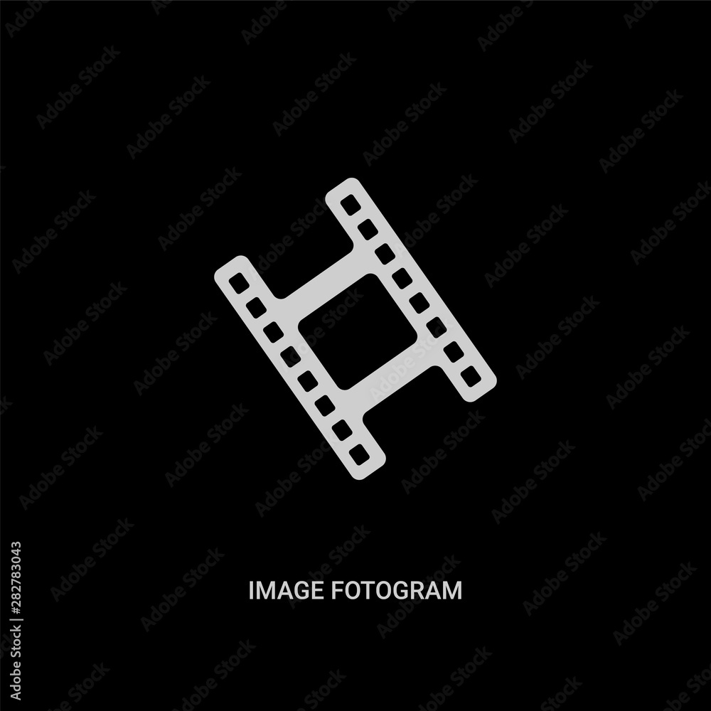 white image fotogram vector icon on black background. modern flat image fotogram from cinema concept vector sign symbol can be use for web, mobile and logo.