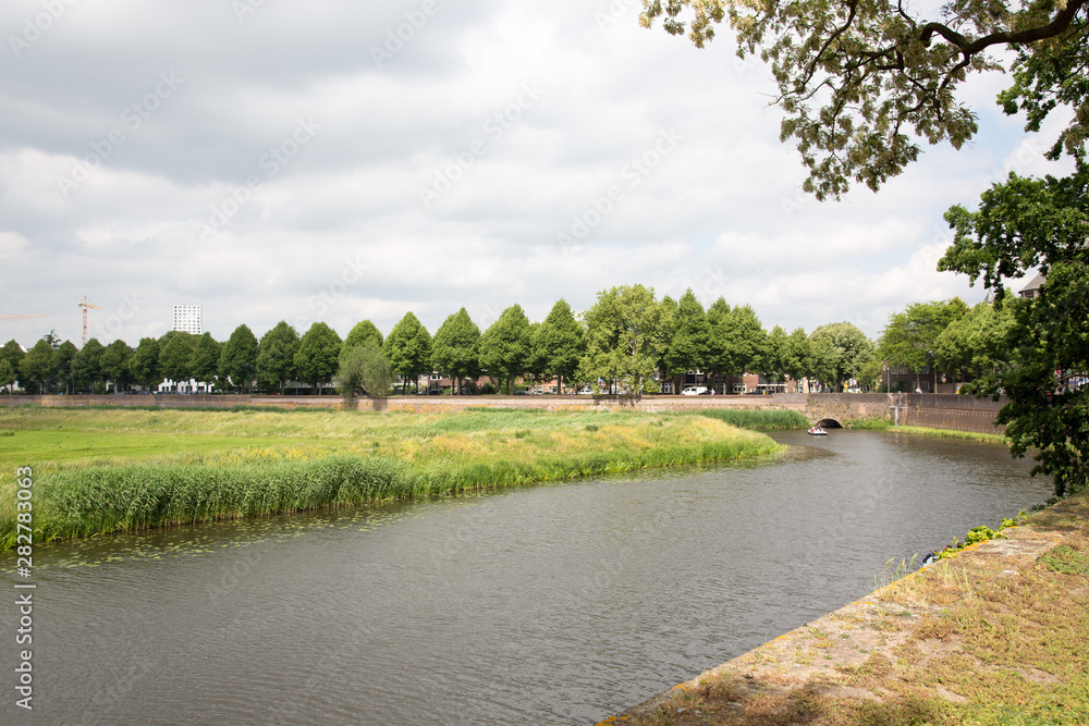 View of nature reserve 'Bossche Broek'  in the Dommel valley, close to the city center of Den Bosch.