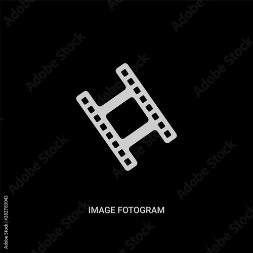 white image fotogram vector icon on black background. modern flat image fotogram from cinema concept vector sign symbol can be use for web, mobile and logo.