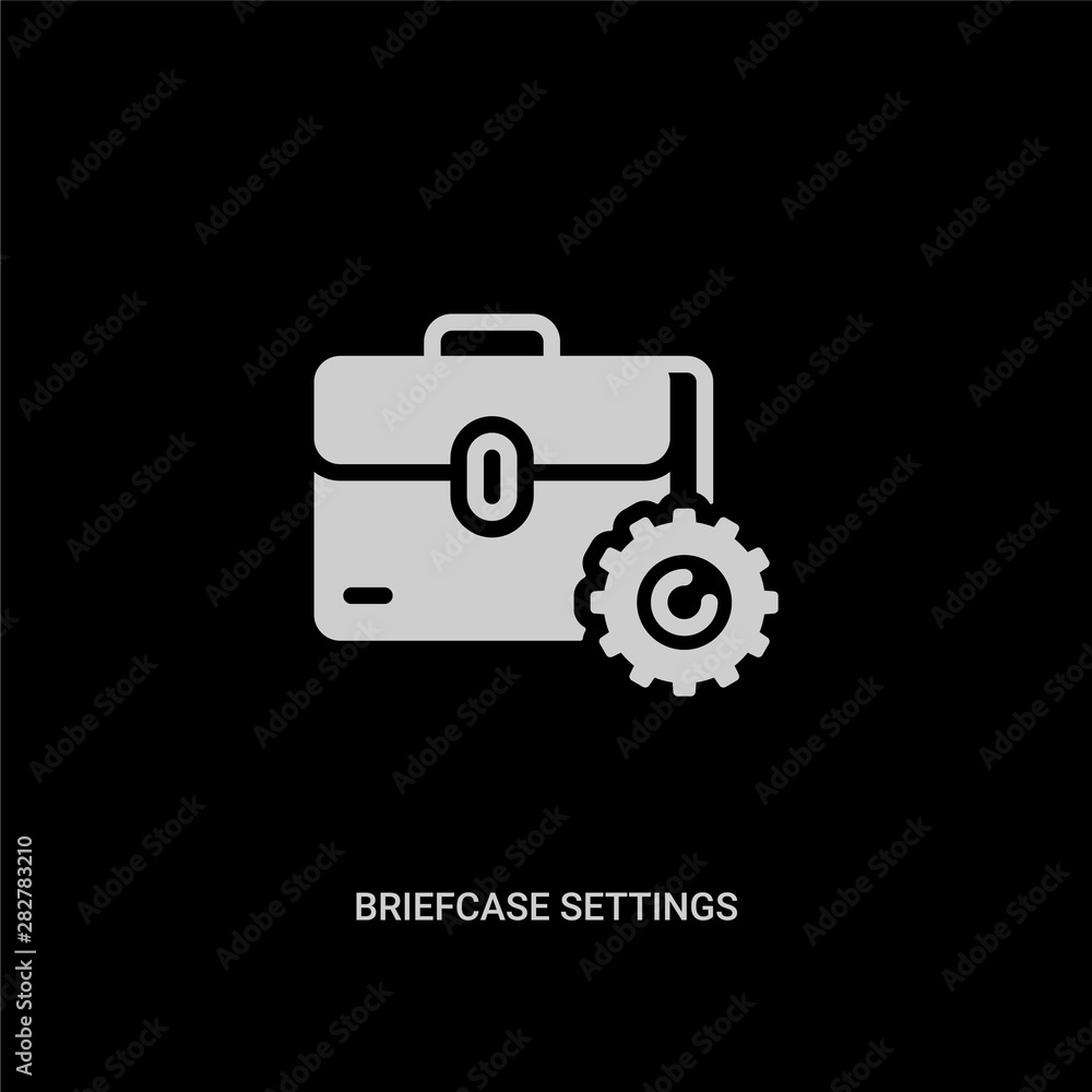 white briefcase settings vector icon on black background. modern flat briefcase settings from business concept vector sign symbol can be use for web, mobile and logo. white briefcase settings vector icon on black background. modern flat briefcase settings from business concept vector sign symbol can be use for web, mobile and logo.