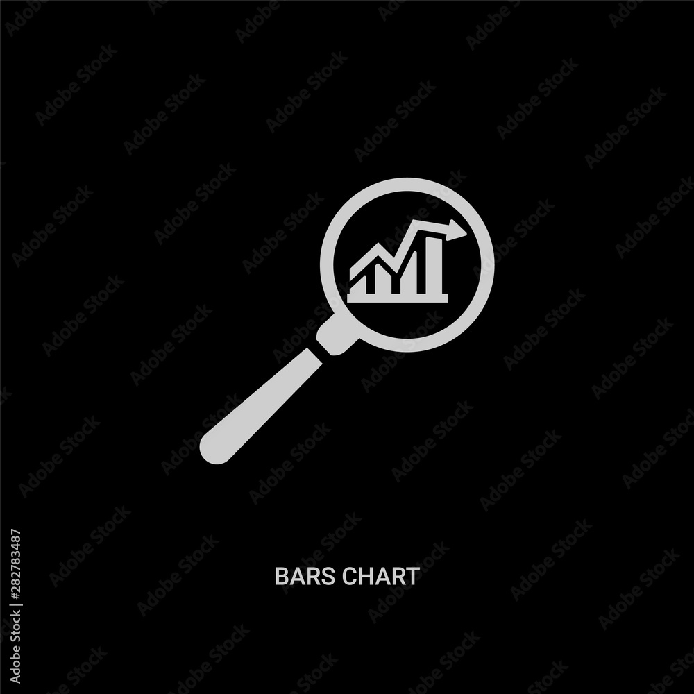 white bars chart vector icon on black background. modern flat bars chart from business concept vector sign symbol can be use for web, mobile and logo. white bars chart vector icon on black background. modern flat bars chart from business concept vector sign symbol can be use for web, mobile and logo.