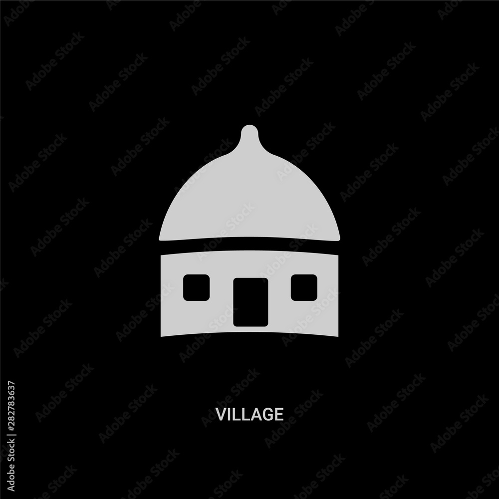 white village vector icon on black background. modern flat village from buildings concept vector sign symbol can be use for web, mobile and logo.
