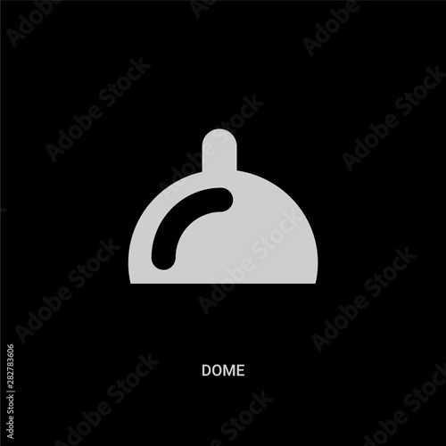 white dome vector icon on black background. modern flat dome from buildings concept vector sign symbol can be use for web, mobile and logo.