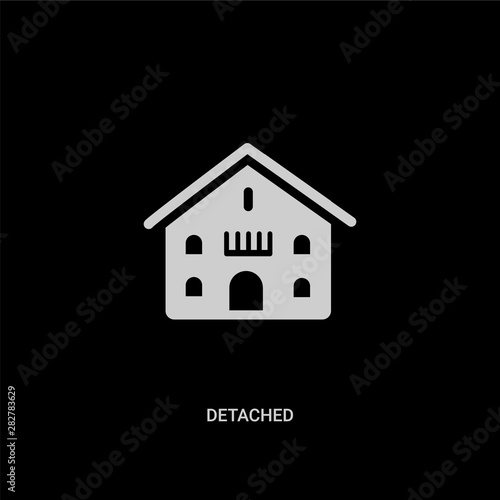 white detached vector icon on black background. modern flat detached from buildings concept vector sign symbol can be use for web, mobile and logo.